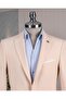Italian Style Slim Fit Jacket Pants Suit Beige T14160 - 2