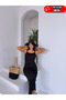 Sandy Fabric Black Maxi Dress - 4