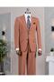 Italian Style Slim Fit Mono Lapel Jacket Pants Suit Brown T14236