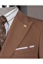 Italian Style Double Breasted Jacket Pants Suit Brown T14192 - 3