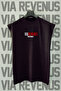 Via Revenus / Sportswear Front and Back Printed Zero Sleeve Crew Neck Sports Tshirt - 2