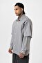 Double sleeve detailed relaxed fit striped shirt - 5