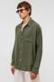 Oversize Striped Long Sleeve Linen Shirt Khaki - 7