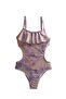 Girl's Tie-Dye Patterned Ruffle Side Cut Detailed Swimsuit