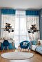 Gray Airplane Teddy Bear Patterned Children's Baby Room Background Curtain (Single Wing Pricing) - 3