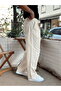 Baggy Pleated Linen Trousers Cream - 3