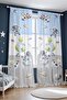 Blue Gray Space Patterned Children's Baby Room Background Curtain (Single Wing Pricing)