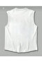 Men's White Oversize Tank Top - Wide Shoulder, Summer and Stylish Design - 4