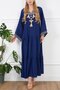 Wide Fit Embroidered Viscose Dress