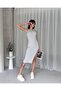 Midi Length Slit Camisole Pencil Dress - 6