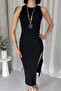 Midi Length Slit Camisole Pencil Dress - 3