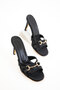 Black Satin Women's Classic Heeled Shoes 20770 - 6