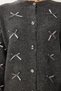 Women's Anthracite Crew Neck Bow Knitwear Cardigan Us01003 - 4