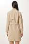Women's Beige Belted Short Woven Trench Coat Gp00027 - 6