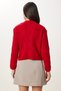 Women's Red Cross Detailed Ribbed Knitwear Sweater Dp00269 - 5