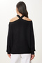 Women's Black Off-the-Shoulder Knitwear Sweater MX00118 - 5