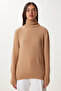 Women's Camel Soft Textured Knitwear Sweater Mx00239 - 3