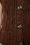 Brown Soft Textured Fitted Knitwear Vest Twoaw25Ye00027 - 4