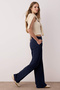 Koyu Lacivert Pilili Wide Leg/Geniş Paça Pantolon TWOAW25PL00109 - 2