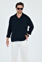 Linen Textured Oversize Men's Shirt Black