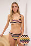 Etnik Desenli Bralette Kaplı Regular Normal Bel Bikini Takımı TBESS25BT00158