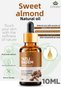 Sweet Almond Oil Cold Pressed 100% Natural Herbal Fixed Oil Sweet Almond Oil 10ml