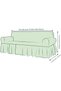 Dark Green Color 3-Seater Sofa Cover with Pleated Skirt Lycra Elastic Sofa Bed Cover No 222 - 2
