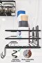 Set of 2 Bathroom Organizer Shampoo Rack Matte Black ADHESIVE 4 HANGers Shower Shelf Stainless Organizer - 5