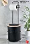 Luxury Bathroom Kitchen Trash Can with Metal Stand Toilet Wc Paper Holder Set