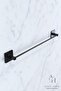 Adhesive Black Long Towel Rack Square Towel Holder Towel Rack WC Toilet Roll Holder 3-Piece Bathroom Set - 2