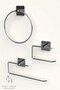 Adhesive Silver Roll Towel Holder WC Paper Holder and Circle Towel Holder Bathroom Kitchen Set of 3