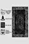 Ethnic Patterned Non-Slip Base Washable 2 Pieces 60x100 - 50x60 Bathroom Carpet Mat Toilet Seat Set - 2