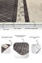 Cream - Diamond Geometric Classic 2-Piece Bathroom & Kitchen Mat Set with Marble Motif on Brown Floor - 4