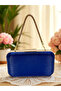 Navy Blue Color Glittery Satin Women's Evening Dress Bag - 3