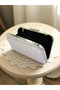 Silver Gray Lame Color Silvery Satin Women's Evening Dress Bag Wedding Engagement Graduation - 5