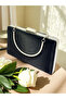 Black Color Glittery Satin Women's Evening Dress Bag - 4