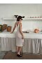 Straps Openwork Pattern V-Neck Midi Length 100% Cotton Women's Knitwear Beach Dress - 3