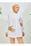تونيك بخاتم من حجر واحد أبيض - SAHRA BUTIK - 2
