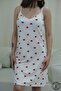White Heart Patterned Strap Dress
