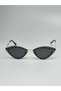 Kons Black Sunglasses Uv400 Organic Black Glass Cateye Frame 60 Ekartman - 2