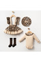 Baby Girl 4-Piece Leopard Print Clothes Set – Long Sleeve Bodysuit, Skirt, Hat and Socks Set - 2