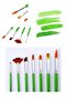 Green 7 Pieces Mix Brush Set Acrylic Watercolor Oil Painting Gouache - 3