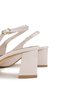 Women's Vegan Beige Patent Leather High Heeled Shoes - 4