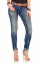 Women's Blue Distressed Washed Jeans - 4