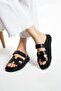 Black Velcro Anatomical Comfortable Sole Women's Slippers - 5