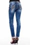 Wd352 Slim Fit Jean Trousers with Embroidered Pockets - 4