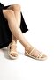 Beige Women's Slip-On Sandals - 8