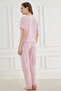 Cute Shapes Detail Kısakol Women's Pink Pajama Set - 3