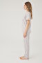Wishes Comfort Short Sleeve %100 Cotton Women's Gray Pajama Set - 4
