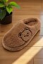 Women's Tan House Slippers, No Sound Thick Sole Slippers - 6